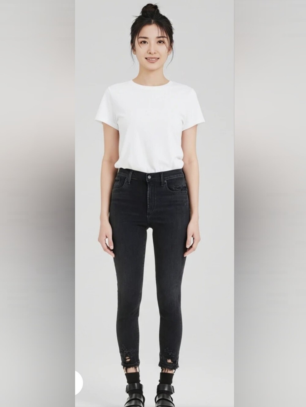 Agolde- Black Faded Wash Distressed Highrise Skinny Sz.24